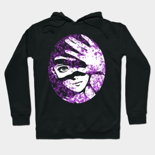 Punk Fashion Style Oval Purple Glowing Girl Hoodie